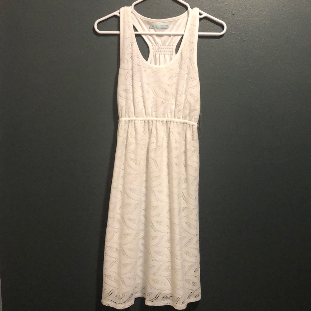 Pretty white lace racer back dress